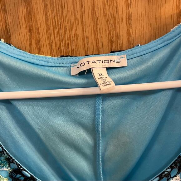 Notations Watercolor Crochet Lace Multicolor Top Women's Size XL - Picture 4 of 4